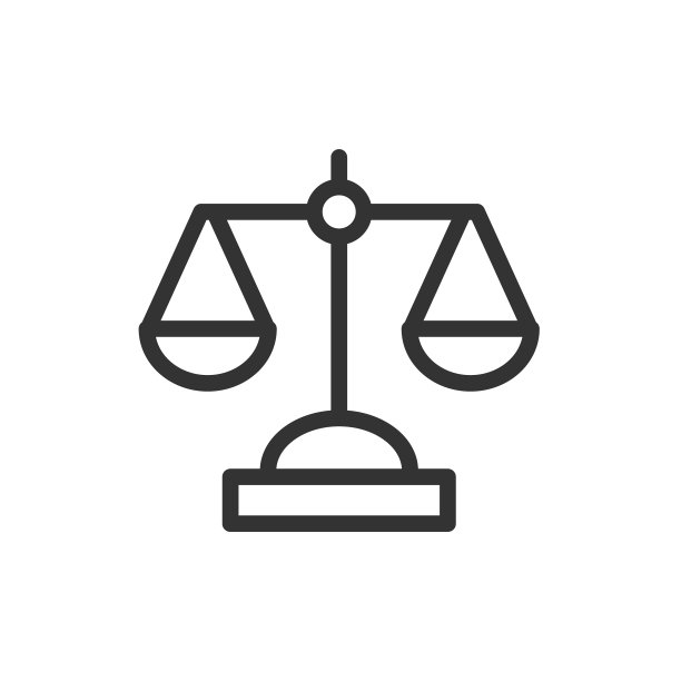 白色背景的扁平风格天平图标图片下载