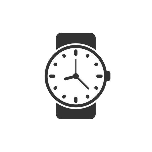 腕表图标在平式指针时钟上图片下载