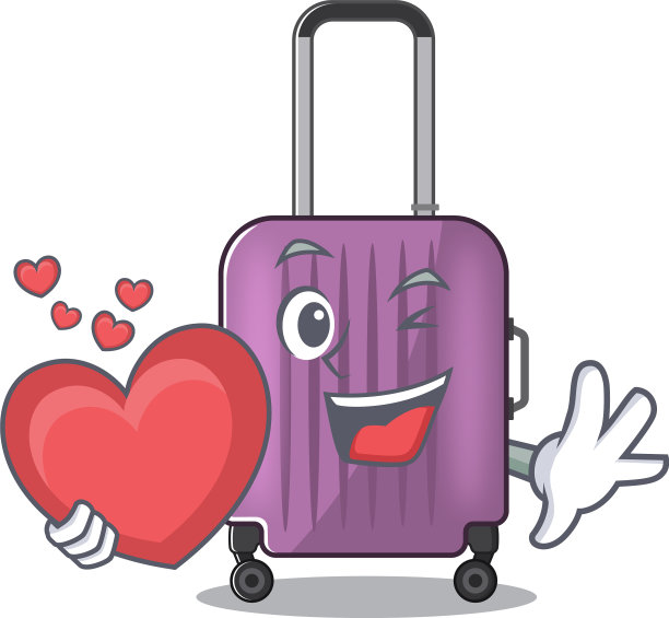 可爱的心形旅行箱图片下载