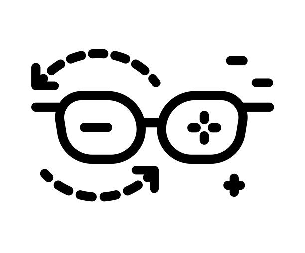 视力眼镜正负透镜隔离图片下载