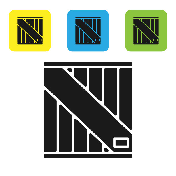 黑色木箱图标孤立在白色背景图片下载