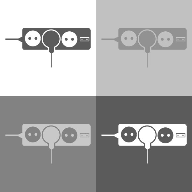 图标插座和插头的延长线图片下载