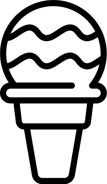 小圆形冰淇淋图标轮廓风格图片下载