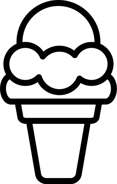 水果冰淇淋图标轮廓风格图片下载