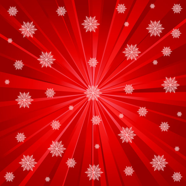 红色的光线和雪花图片下载