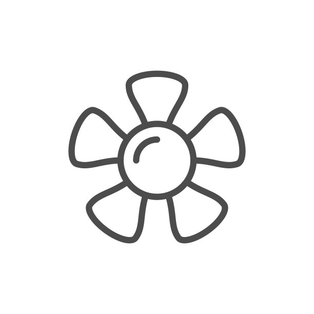 风扇线条轮廓图标和风力设备图片下载