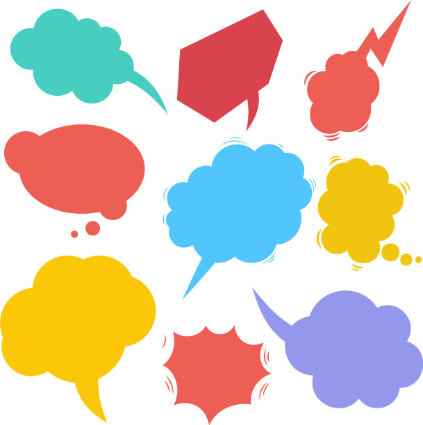 设置复古漫画空彩色演讲气泡图片下载