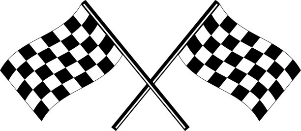 带有棋盘图案设计的赛车旗帜元素图片下载