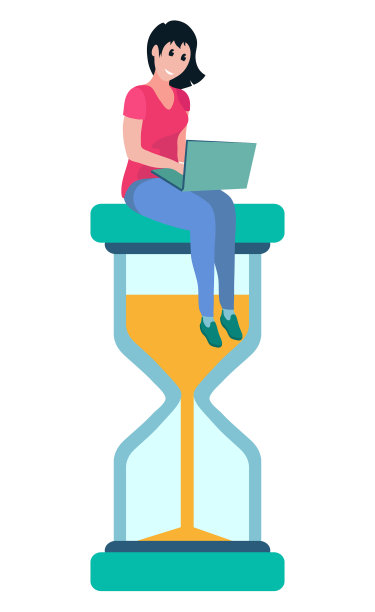 坐在沙漏玻璃上的妇女图片下载