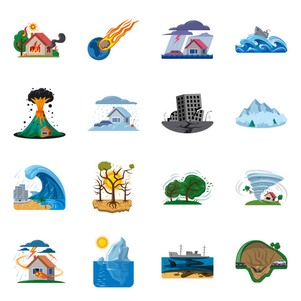 设计自然灾害标志图片下载