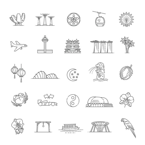 新加坡的偶像设细线的偶像图片下载