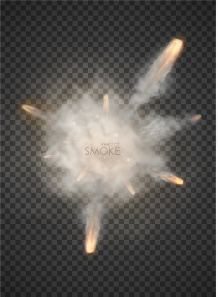 爆炸痕迹，烟雾爆炸，孤立透明图片下载