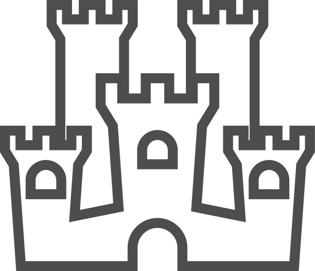 城堡标志设计模板抽象孤立图片下载