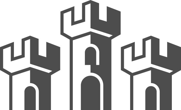 城堡标志设计模板抽象孤立图片下载