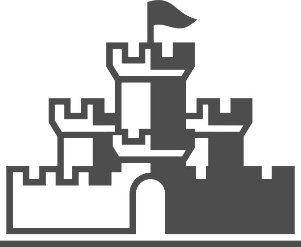 城堡标志设计模板抽象孤立图片下载