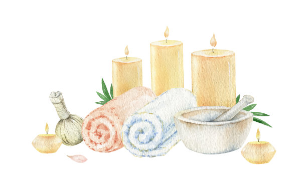 水彩水疗概念化妆品图片下载