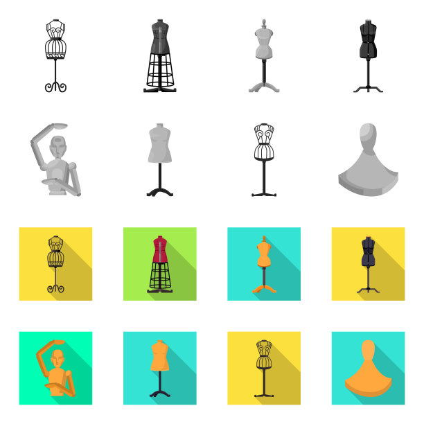 设计人体模型和时尚符号集图片下载