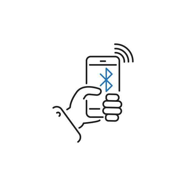 手持智能手机和蓝牙铭文图片下载