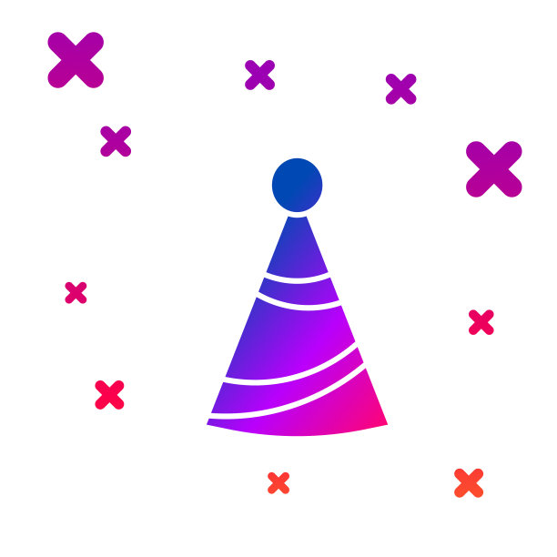 颜色派对帽子图标孤立在白色背景图片下载