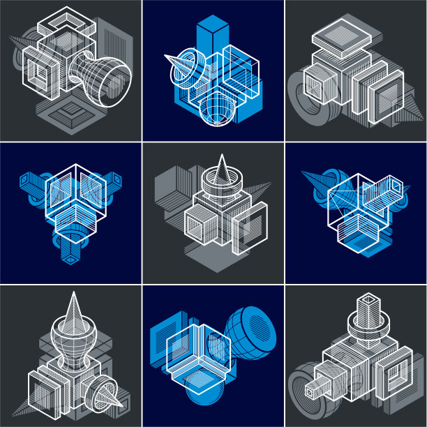 抽象的结构等距设计图片下载