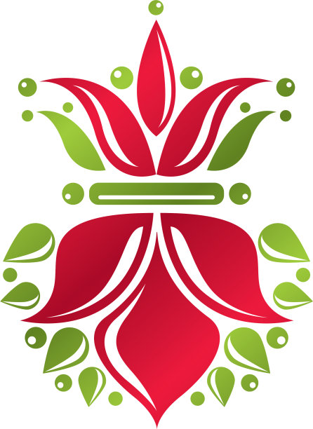 复古的标志创造百合花图片下载