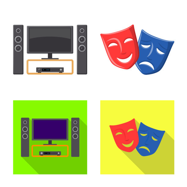 设计电视和电影符号图片下载
