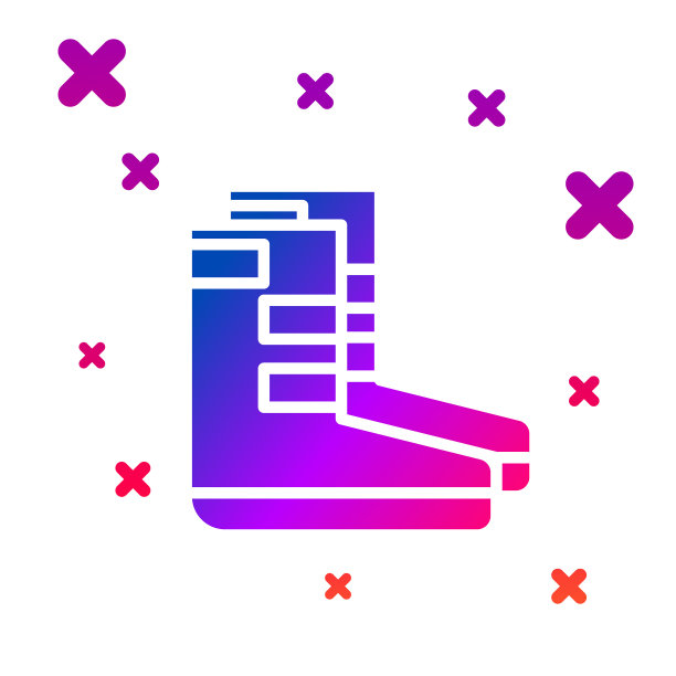 彩色靴子图标孤立在白色背景图片下载