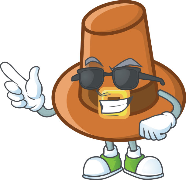 可爱的棕色朝圣者帽在超级酷的吉祥物图片下载