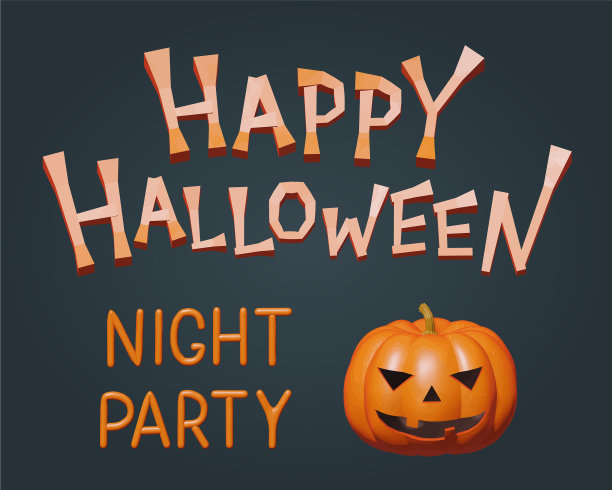 万圣节夜派对的橙色南瓜图片下载