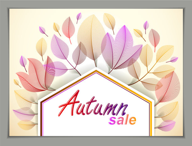 设计横横幅与秋季打字标志图片下载