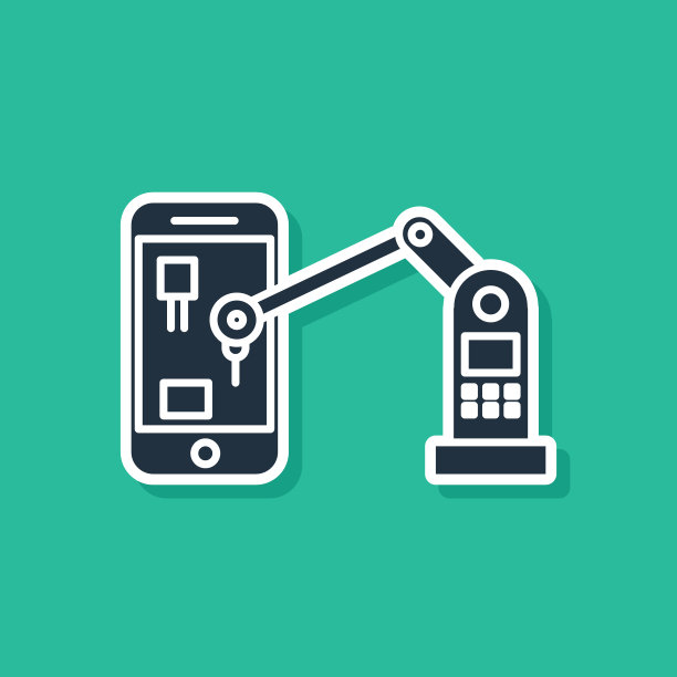 蓝色工业机器机器人手臂手图片下载