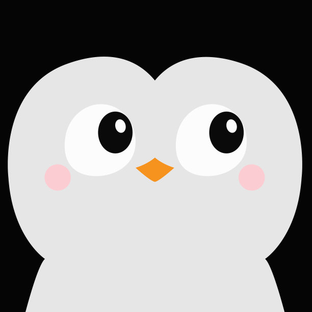 企鹅鸟方头脸图标大眼睛喙图片下载