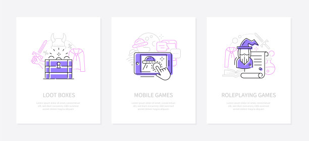 网游和网游设计风格的横幅图片下载