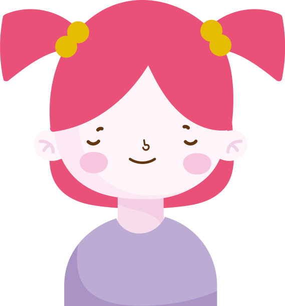 可爱的小女孩肖像卡通儿童图片下载