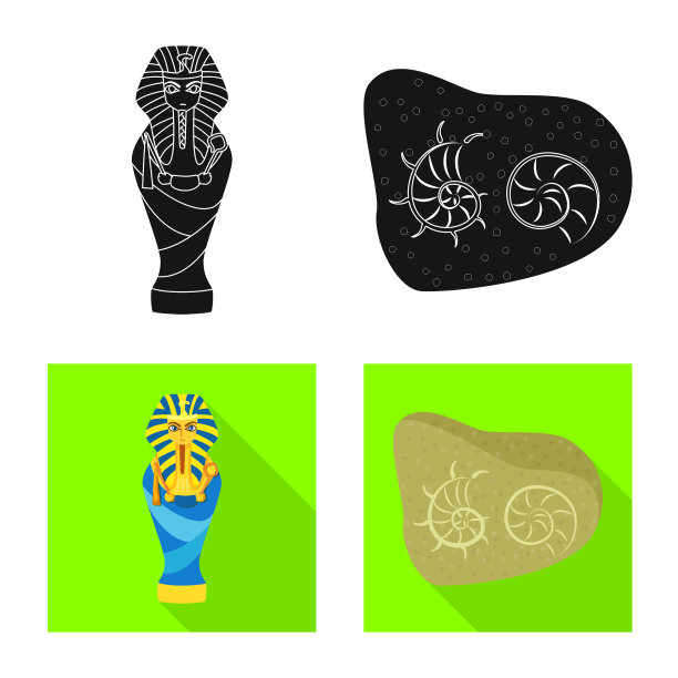 孤立的对象故事和物品标志集图片下载