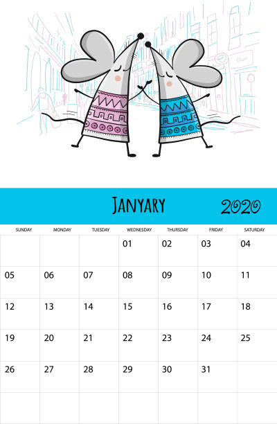 有趣的鼠标和旅行标志2020年图片下载