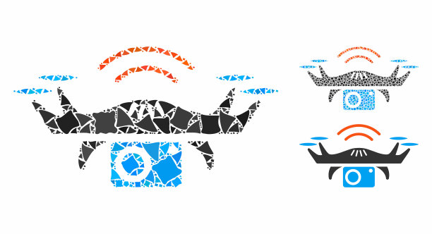 照片间谍无人机马赛克图标突然零件图片下载