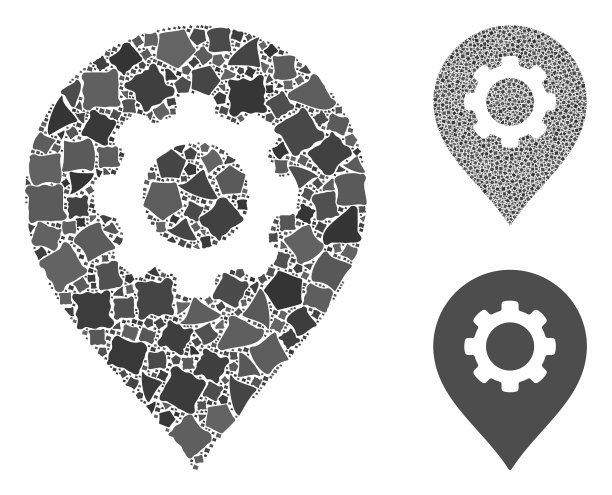 齿轮厂标记组成图标参差不齐图片下载