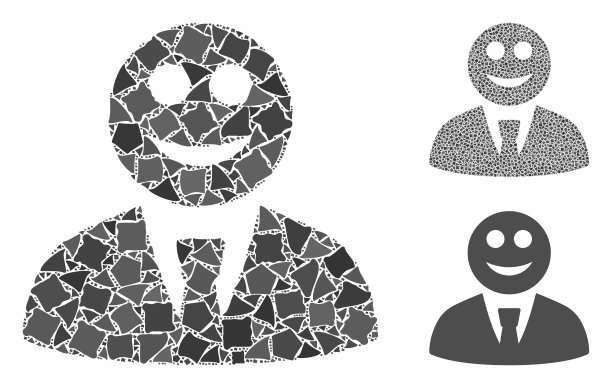 高兴老板马赛克图标不平等的元素图片下载