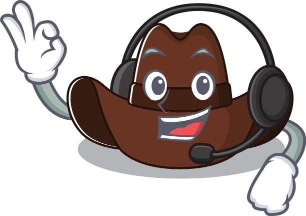 牛仔帽配卡通耳机图片下载