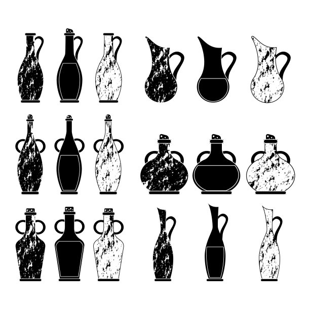 用橄榄装饰瓶子和陶罐图片下载