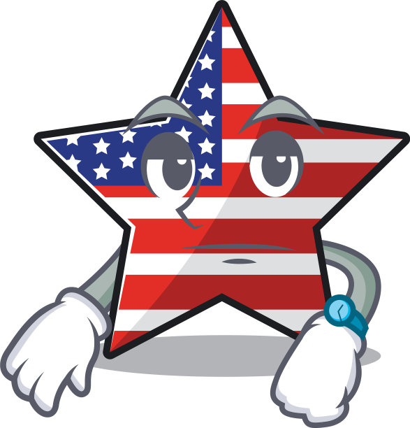 可爱的美国明星等待卡通设计人物图片下载