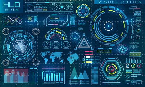 未来的界面hud风格和信息图表图片下载