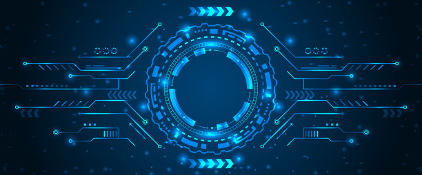 抽象的未来主义板与hud灯图片下载