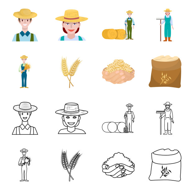 设计农场和耕地标志设置农场图片下载