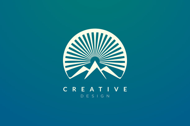 标志设计结合了环山和太阳图片下载