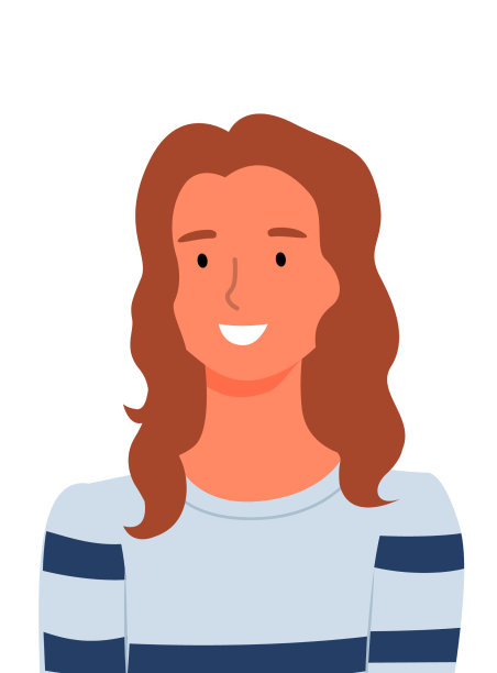 女人特写孤立卡通人物肖像图片下载