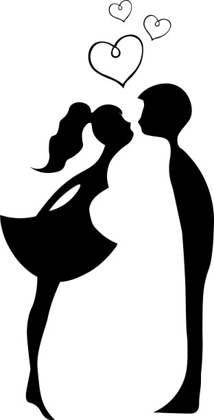 接吻的情侣，年轻的恋人，浪漫的情侣图片下载