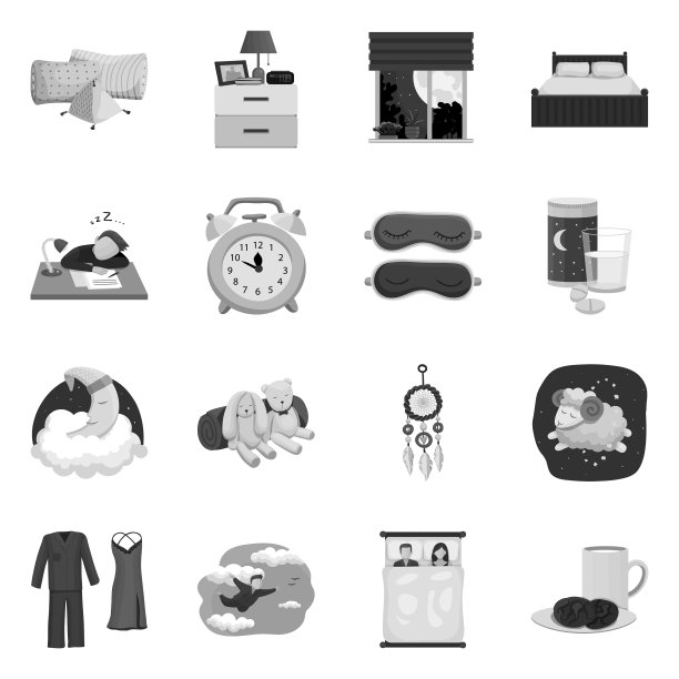 孤立对象梦与夜符号集图片下载