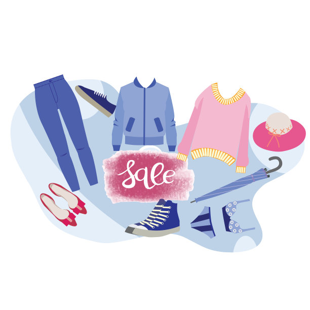 销售服装和配件旗帜与时尚图片下载